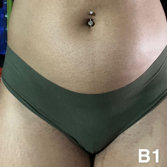 Worn Green bikini cut panties