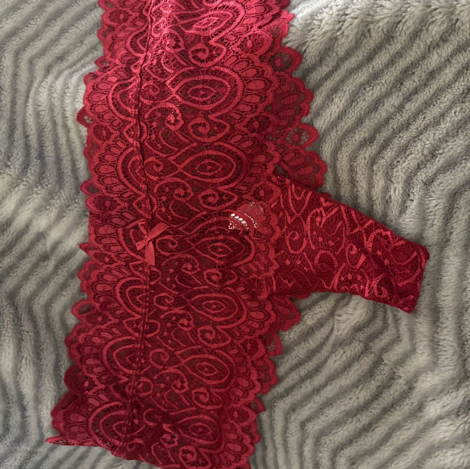 Red lace panties