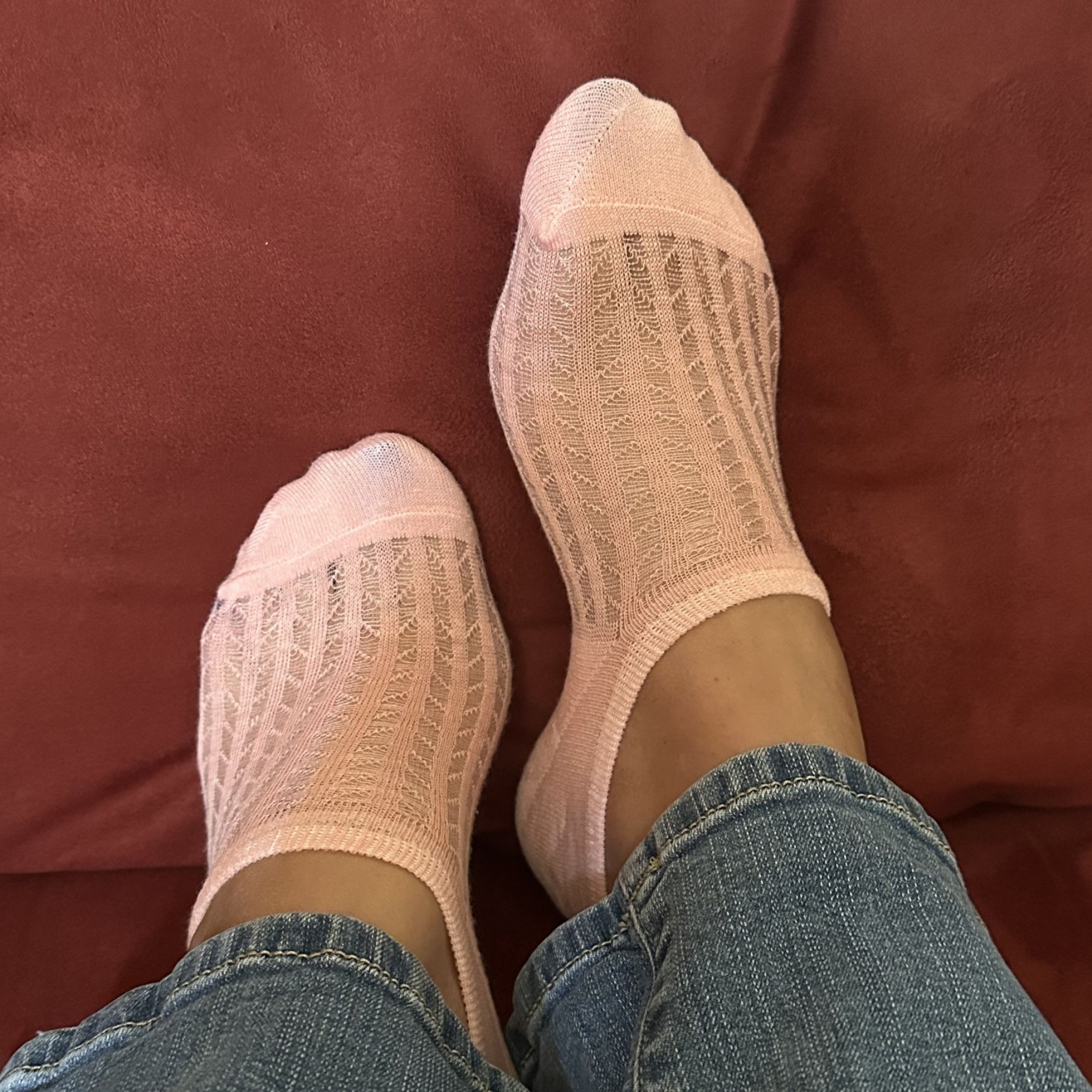 Pink lace socks