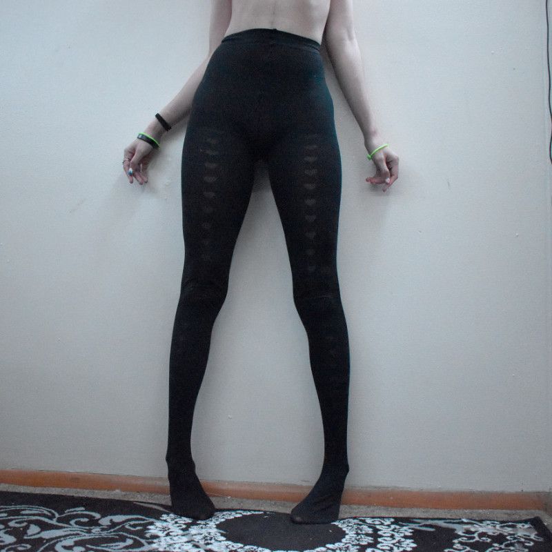 Pantyhose Opaque w Sheer Hearts