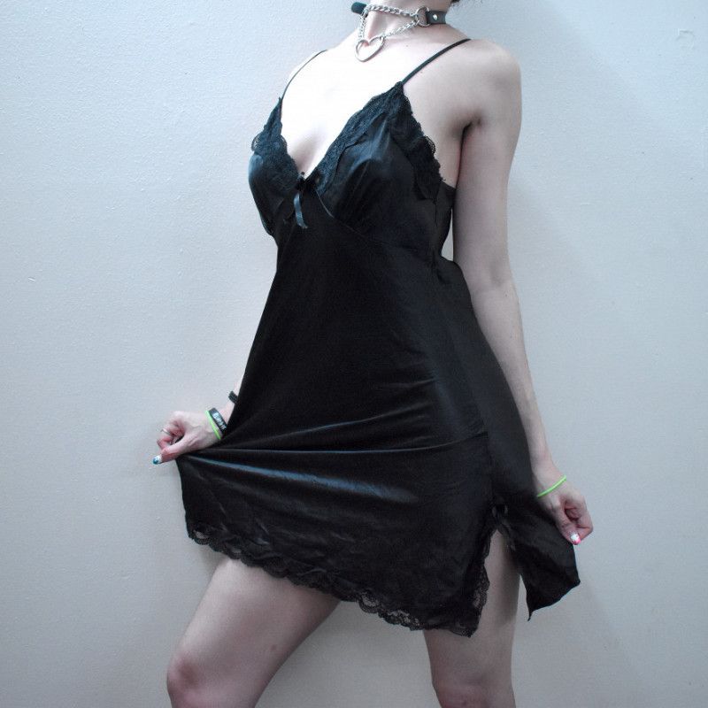 Club Dress Black Silk Nightie