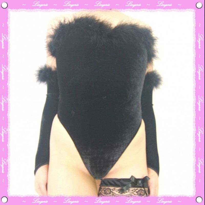 Black Velvet Bunny Lingerie Set