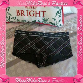 Victoria Secret Full Back Black Logo Panty