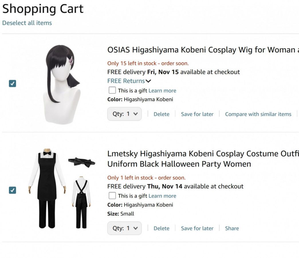 Kobeni Higashiyama Cosplay Purchase