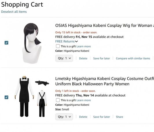 Kobeni Higashiyama Cosplay Purchase