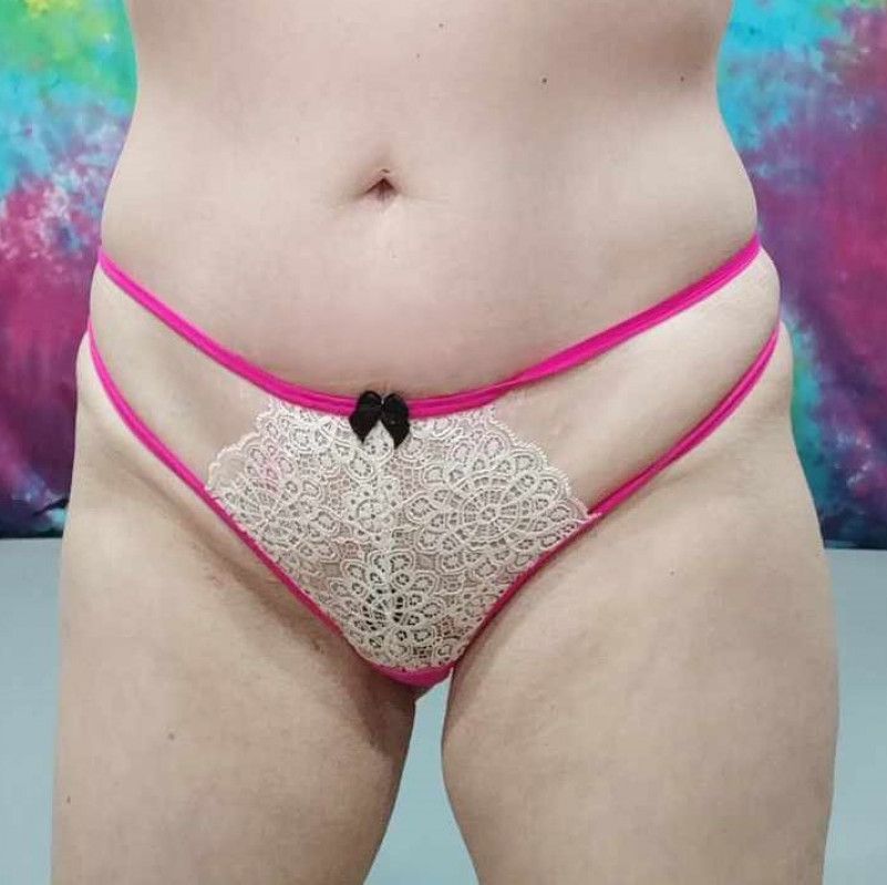 Hot Pink Lace Strappy Thong