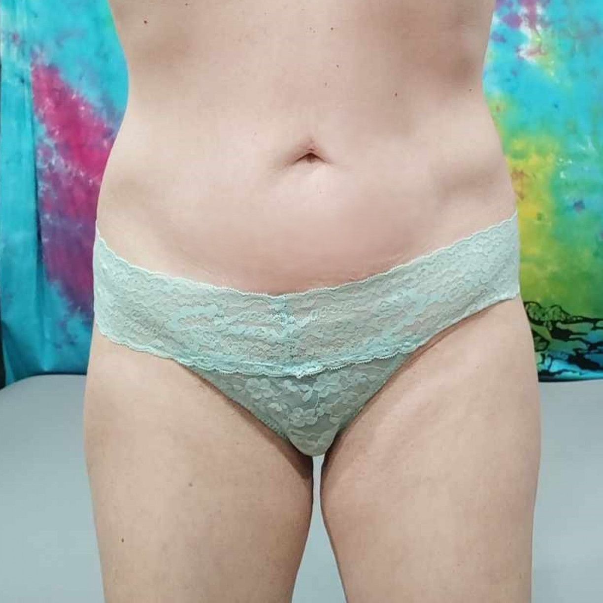 Light Blue Lace Thong