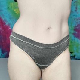 Charcoal Gray Cotton Thong