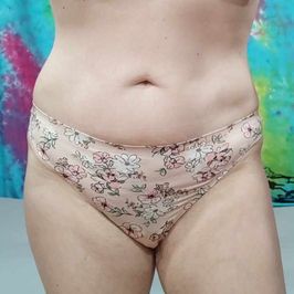 Peach Floral Silky Thong