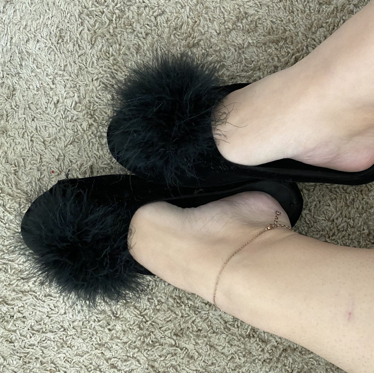 Black slippers