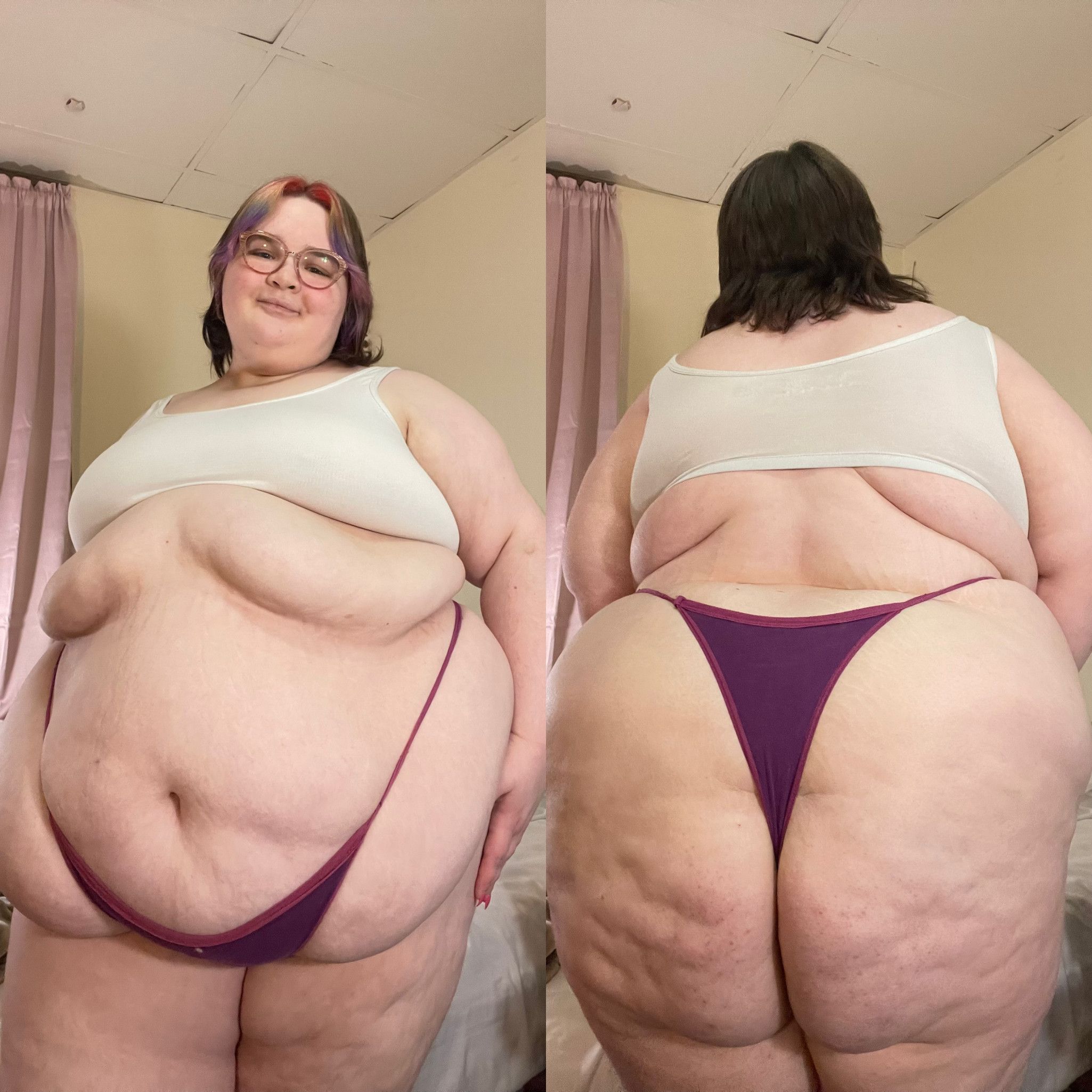 Well worn purple g string thong