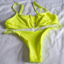 Neon Yellow Thong Bikini