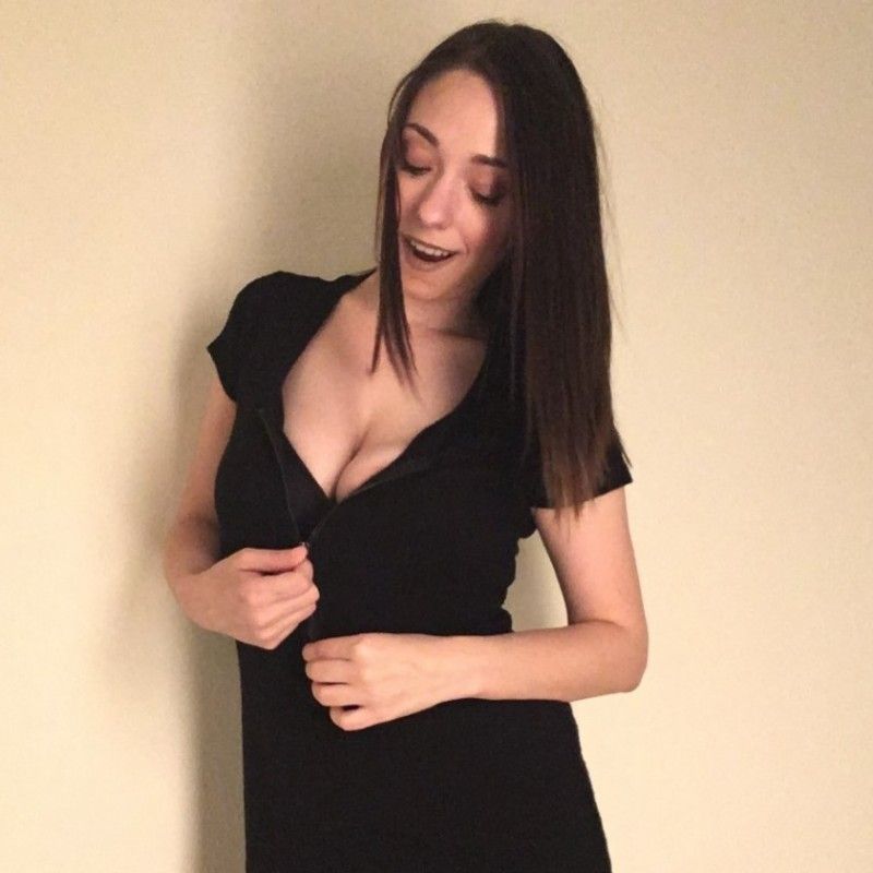 Black Dress Unzip Photo Set