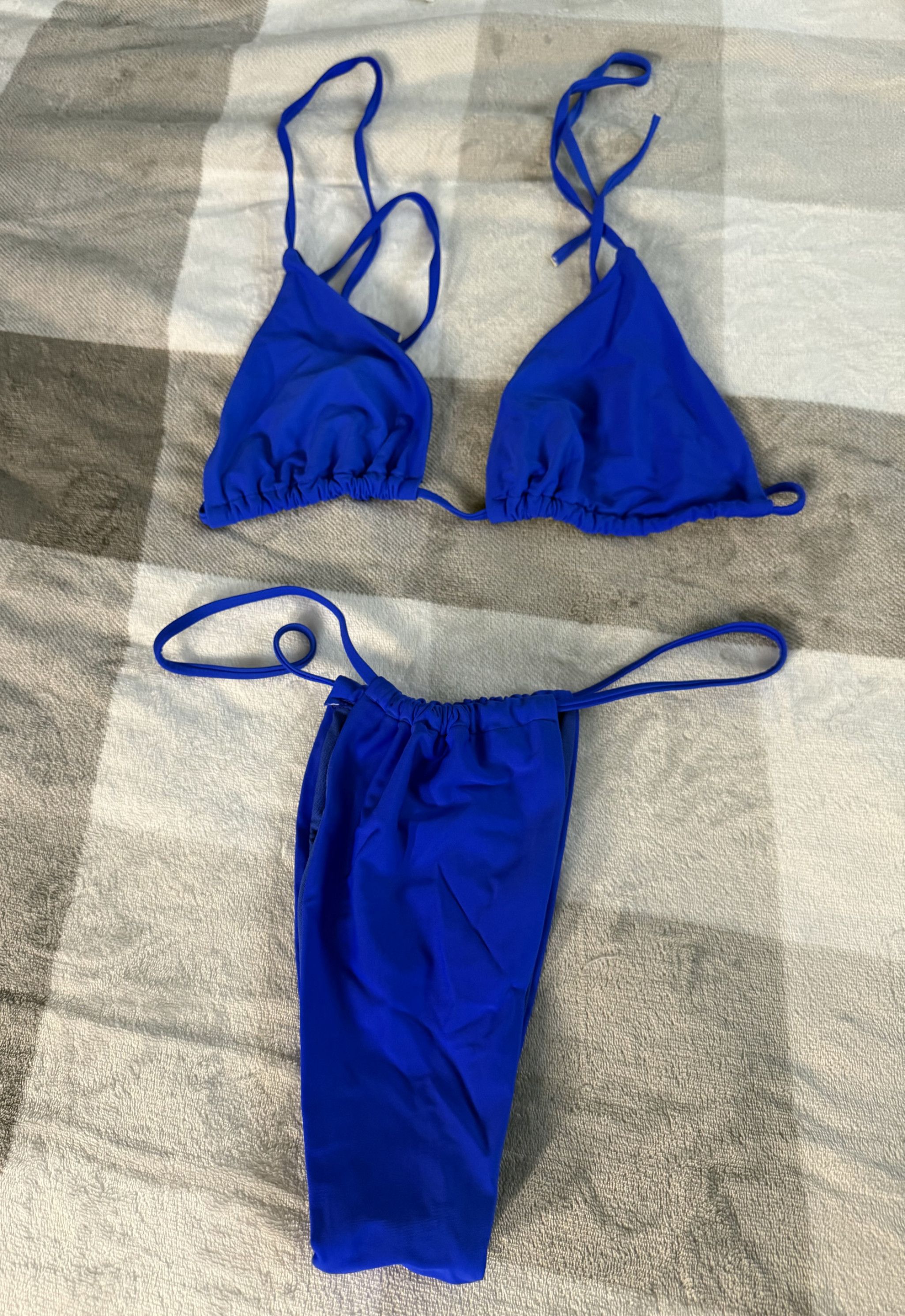 Blue string bikini