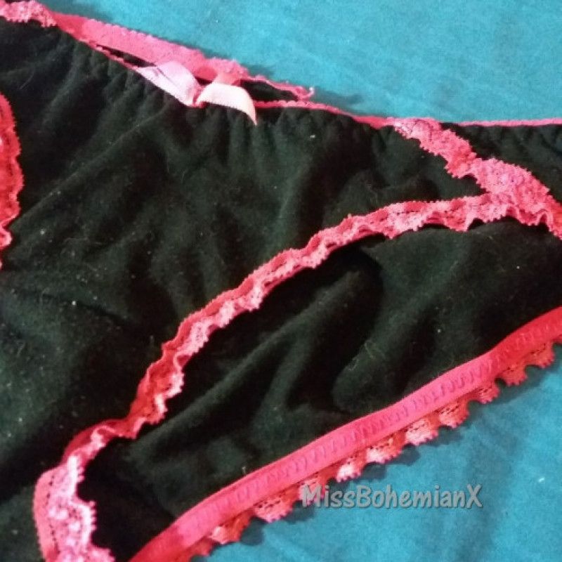 Black and Pink Cotton Panties FREE SHIP