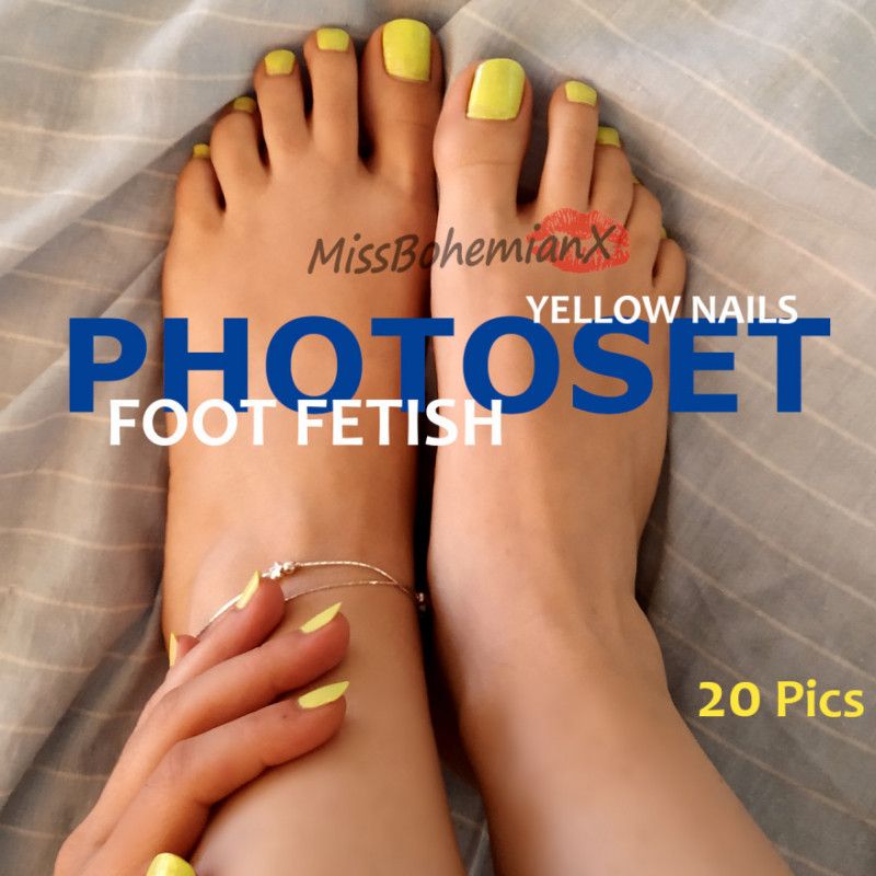 Yellow Toenails PHOTOSET Foot Fetish