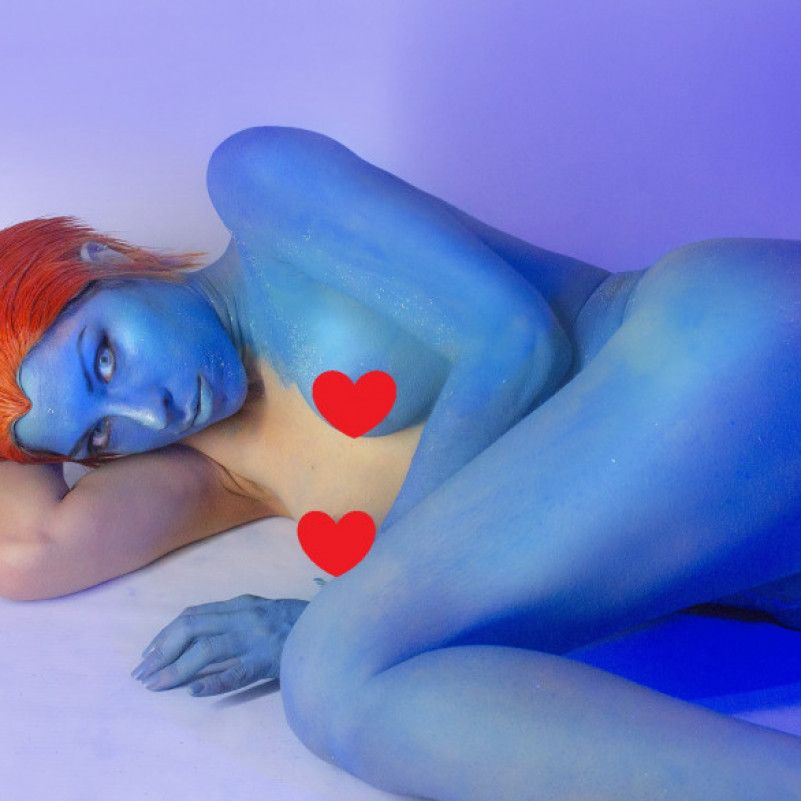 Mystique body painting photo set