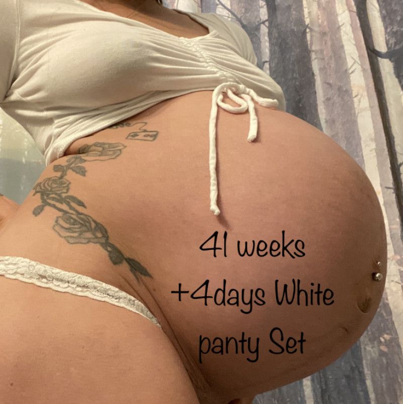 Pregnant Milf In White panties