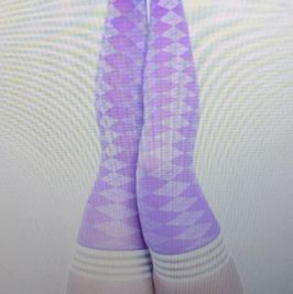 Kixies Par4 Purple Argyle Thigh Highs