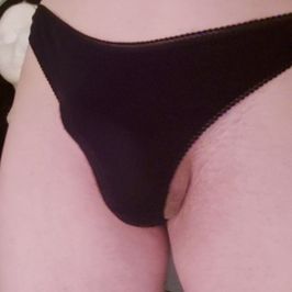 Used black Thong