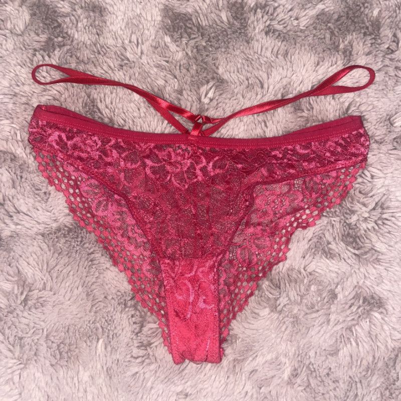 Pink lace panties