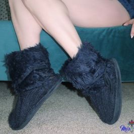 Well Worn Blue Slipper Boots