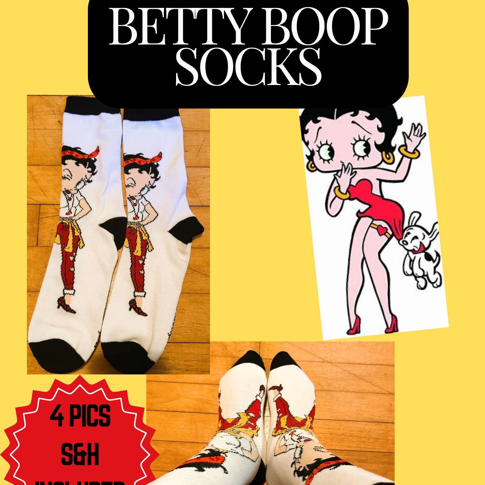 Betty Boop Socks Mens size 9 to 13