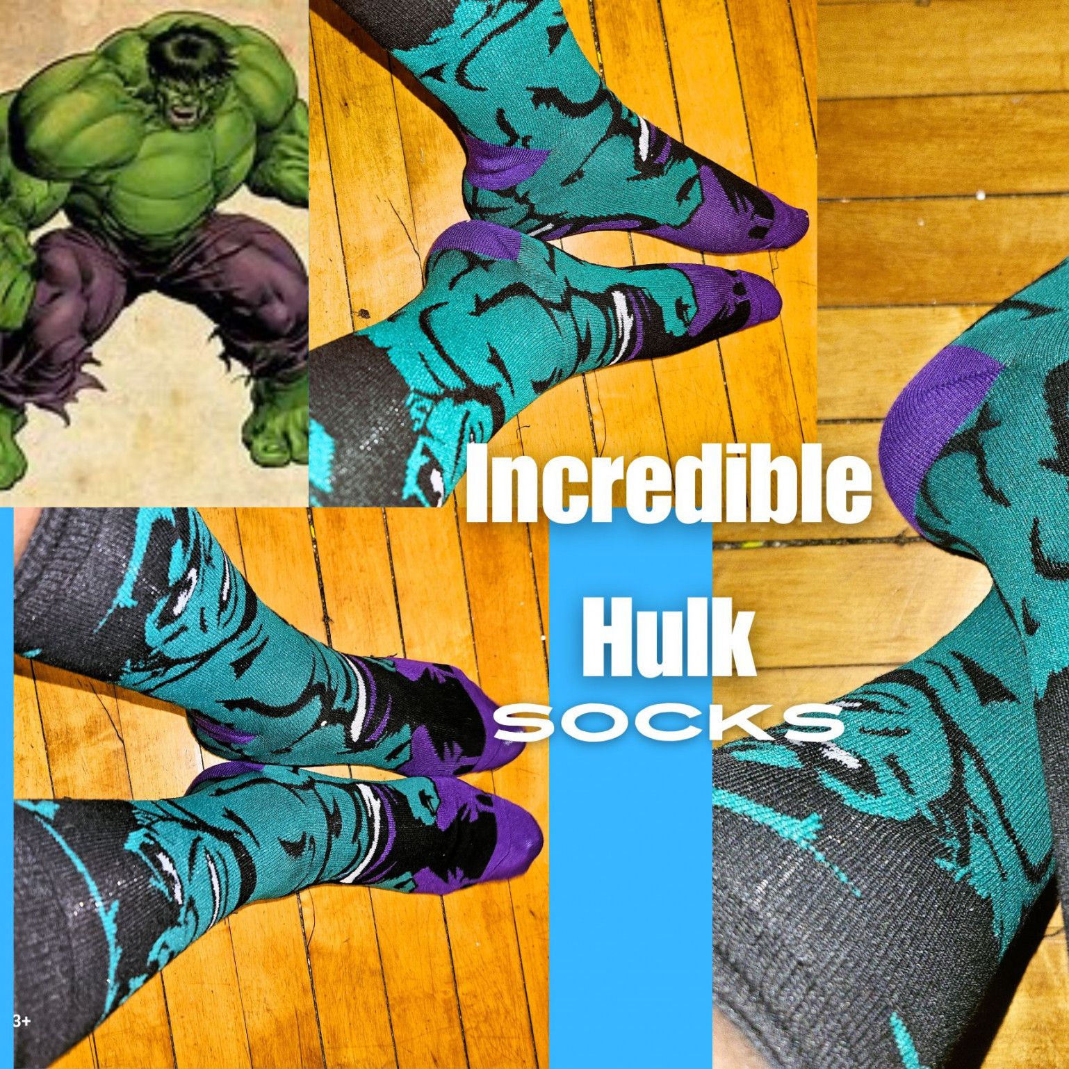 3 day wear Incredible Hulk socks