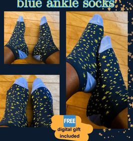 Starry night blue ankle socks