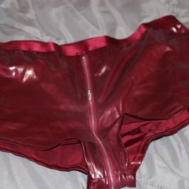 Sexy burgundy pvc panties