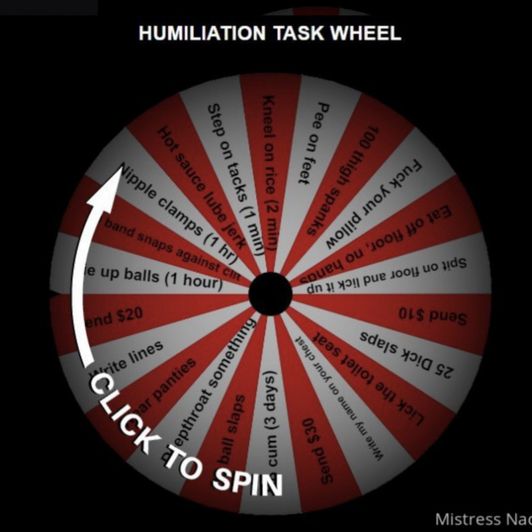 Humiliation Task Spin Wheel