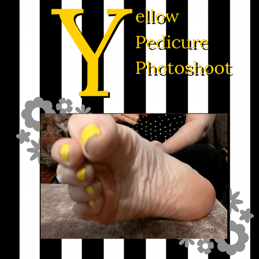 Foot Fetish Yellow Pedicure Photoshoot