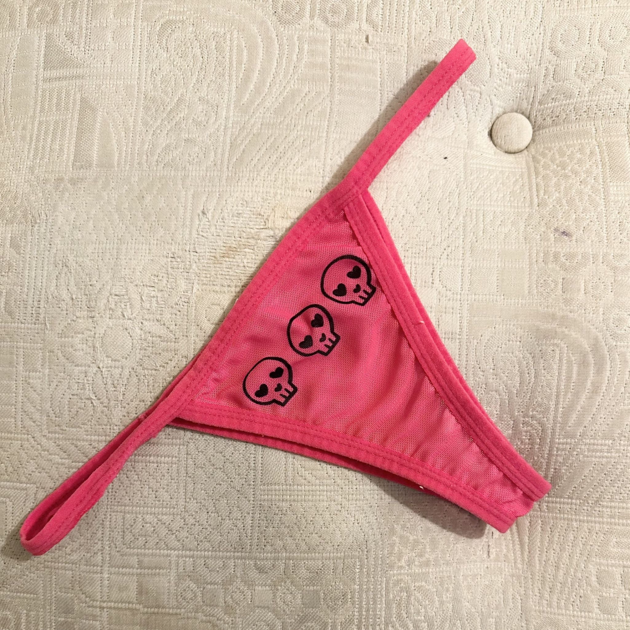 Hot Pink Mesh Skull Bikini Back Panties