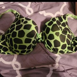 36D sexy printed lime green bra