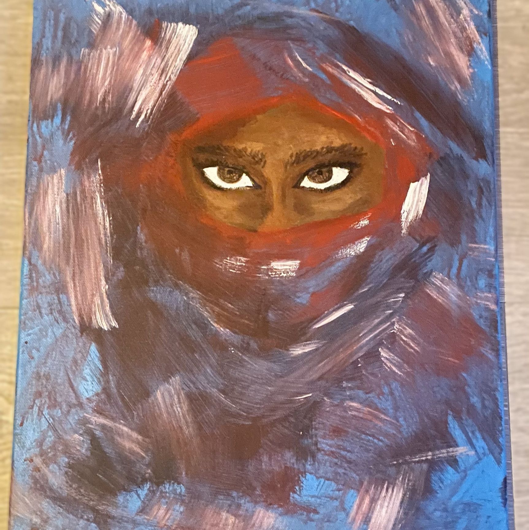 Masked Hijab Girl Painting