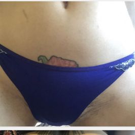 worn for 24hrs electric blue thong