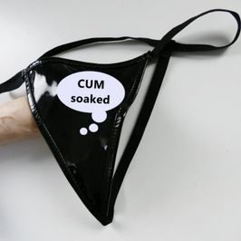 Cum covered G string