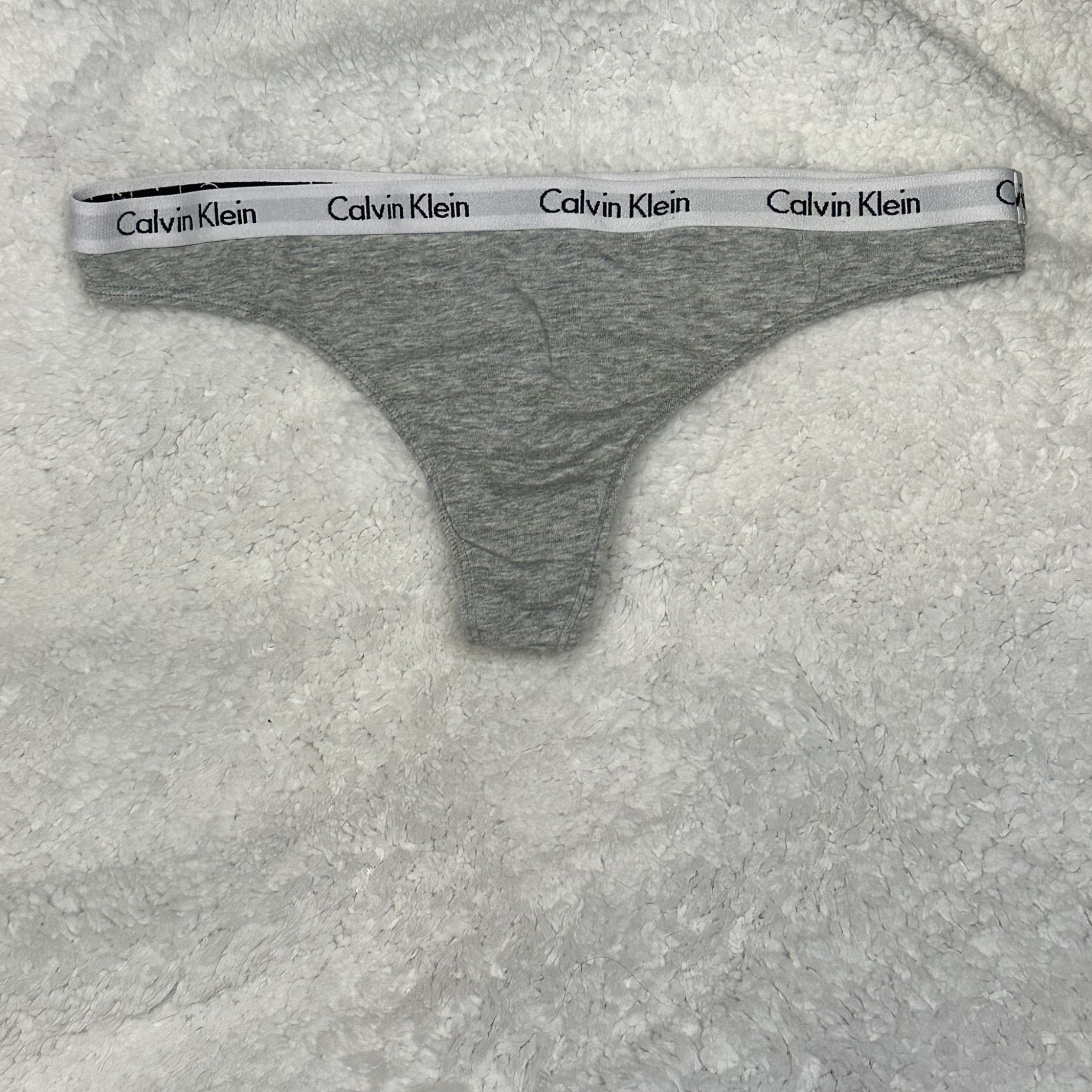 Worn CK Grey Thong