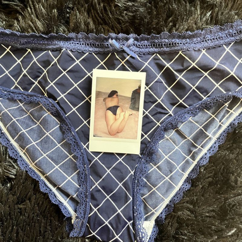 Silky Blue Panties and Polaroid Print