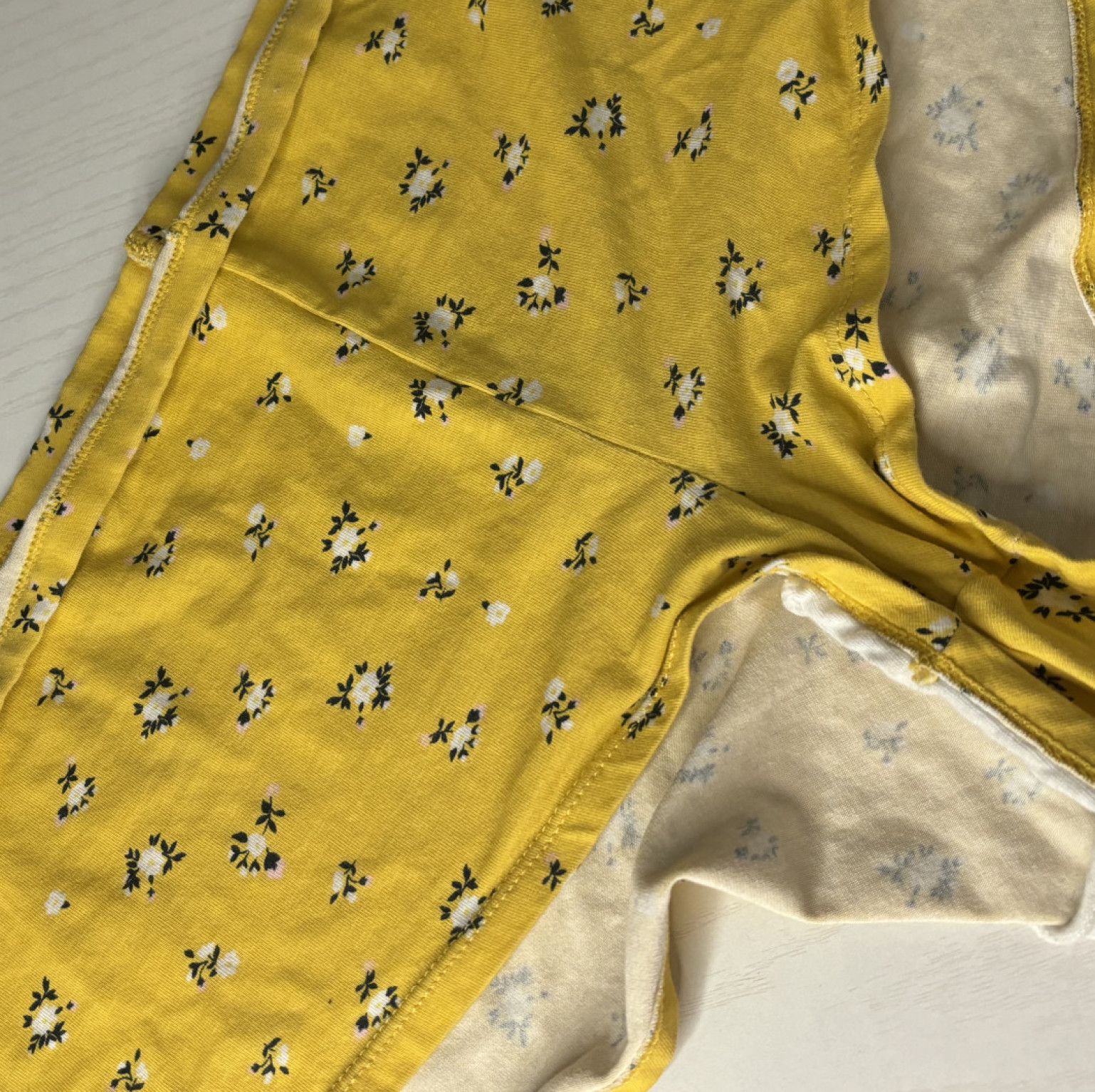 Yellow patterned boy shorts