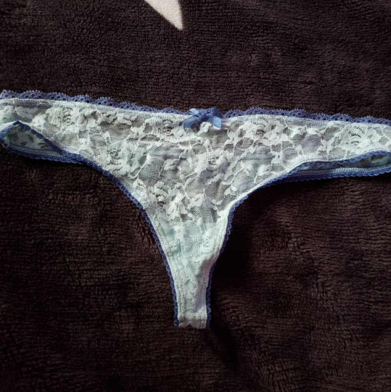 19 blue lace thong