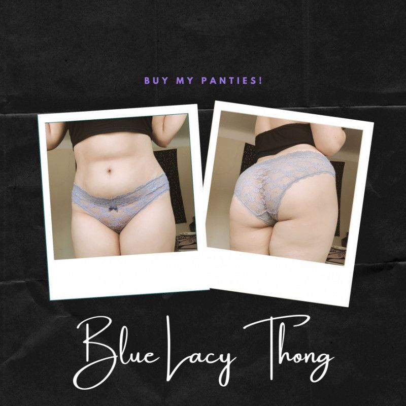 Blue Lacy Thong