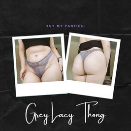 Grey Lacy Thong