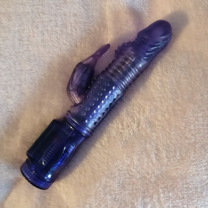 Purple Vibrating Rabbit Dildo