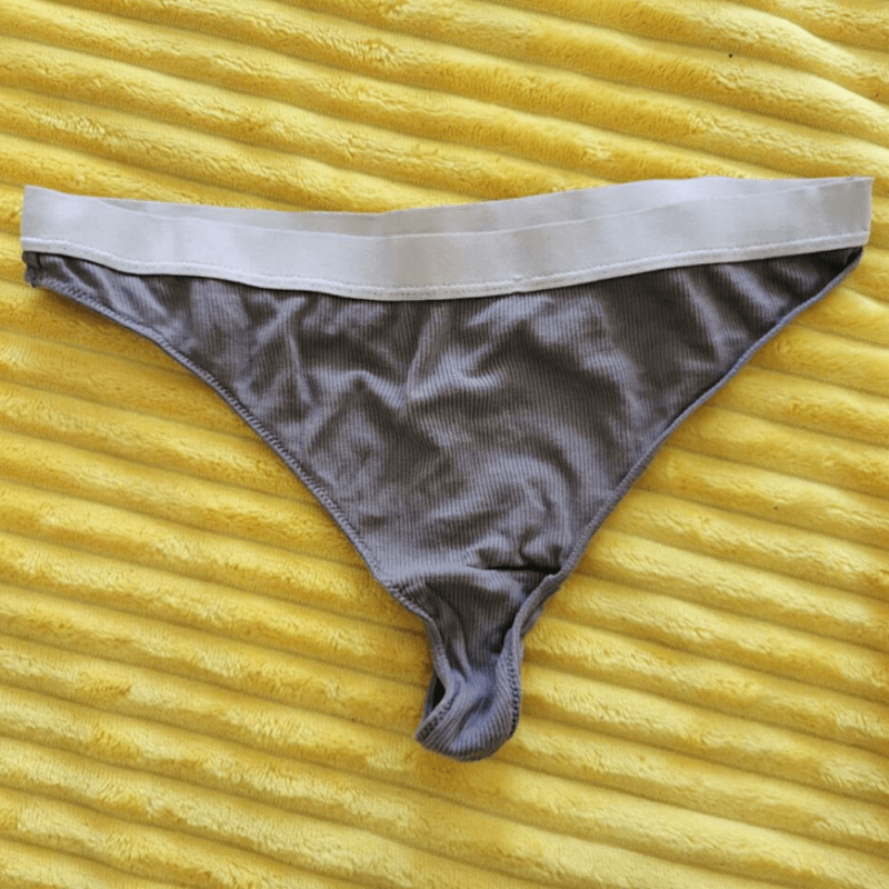 Grey cotton thong