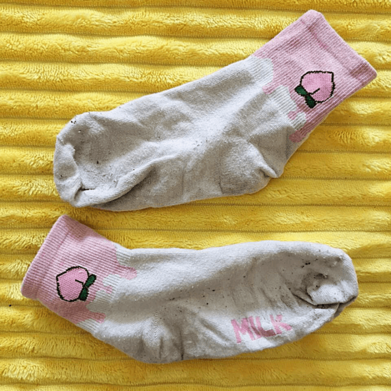 Tired white and pink cute socks