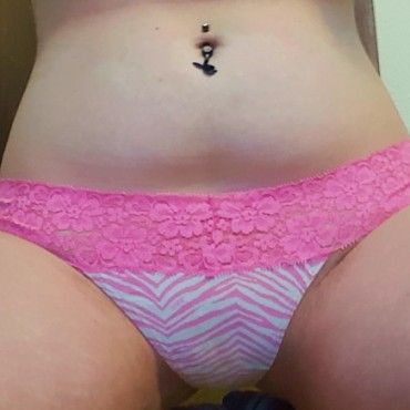 Pink Zebra Stripe Thong Panties