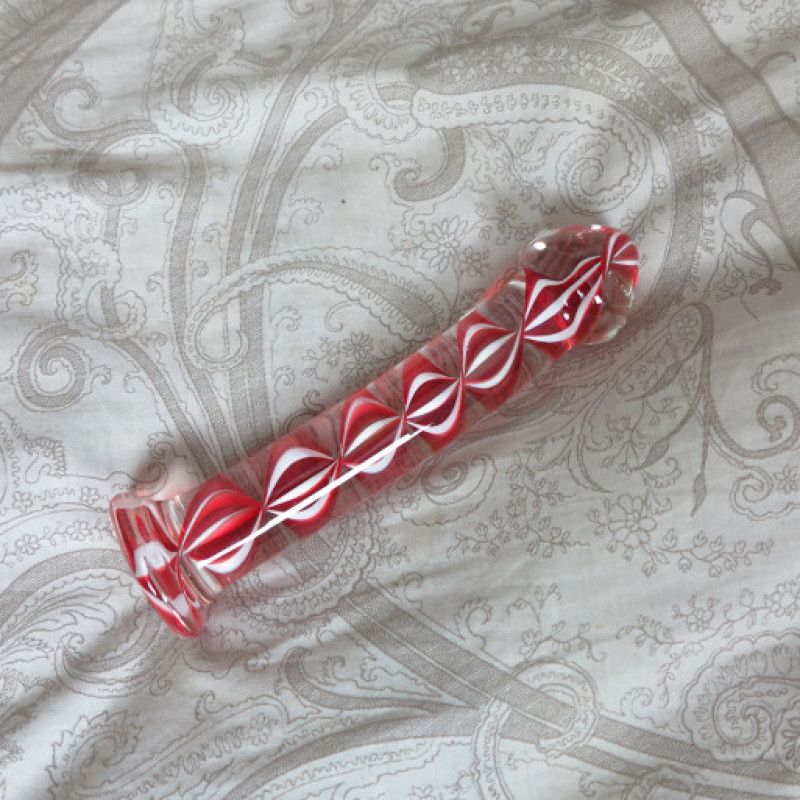 Peppermint Swirl Glass Dildo