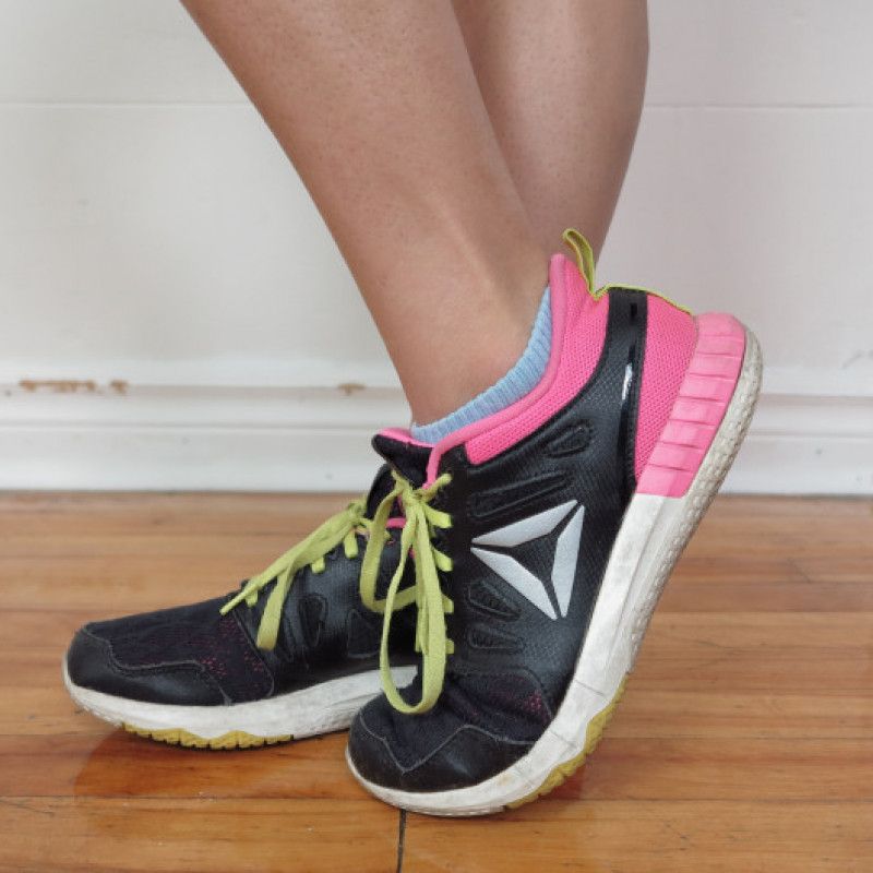 Black and Pink Reebok Sneakers