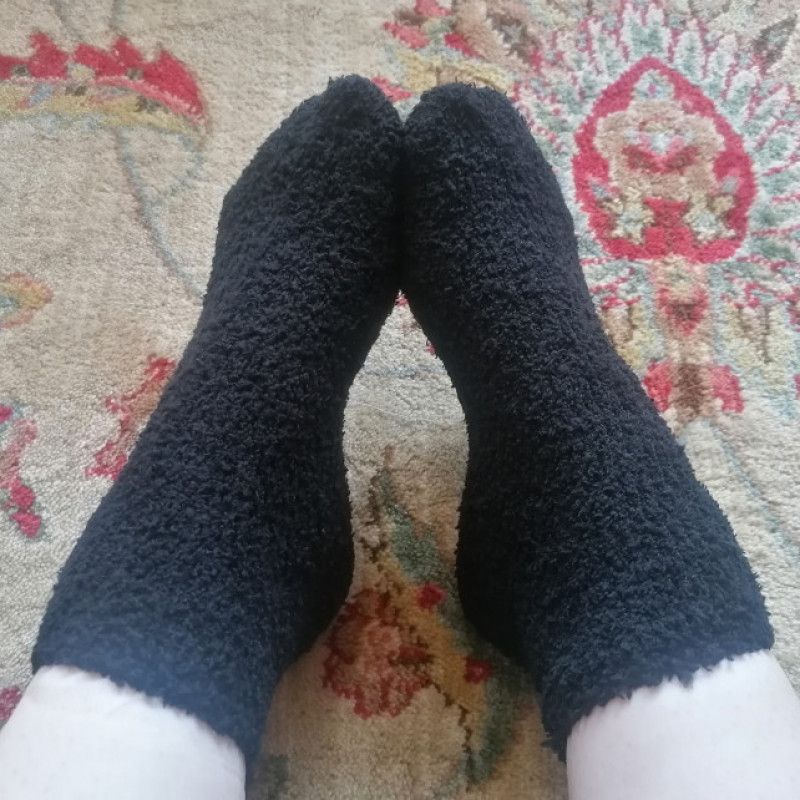 Fuzzy worn socks